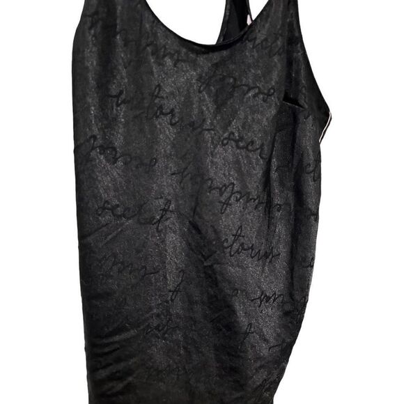 Victoria's Secret Black Two Piece Satin Camisole Tunic Button Front Pajamas M - Picture 15 of 15